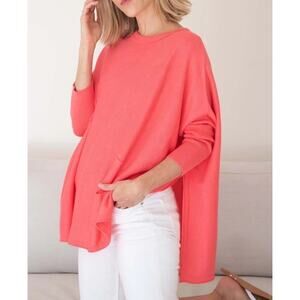 MERSEA Women's Catalina Traveler Sweater Crewneck One Size Coral Pink Beach